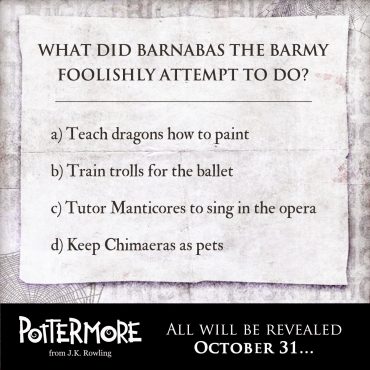 «Truco» de Pottermore: El Inusual Tapiz de BarnabÃ¡s el Chiflado